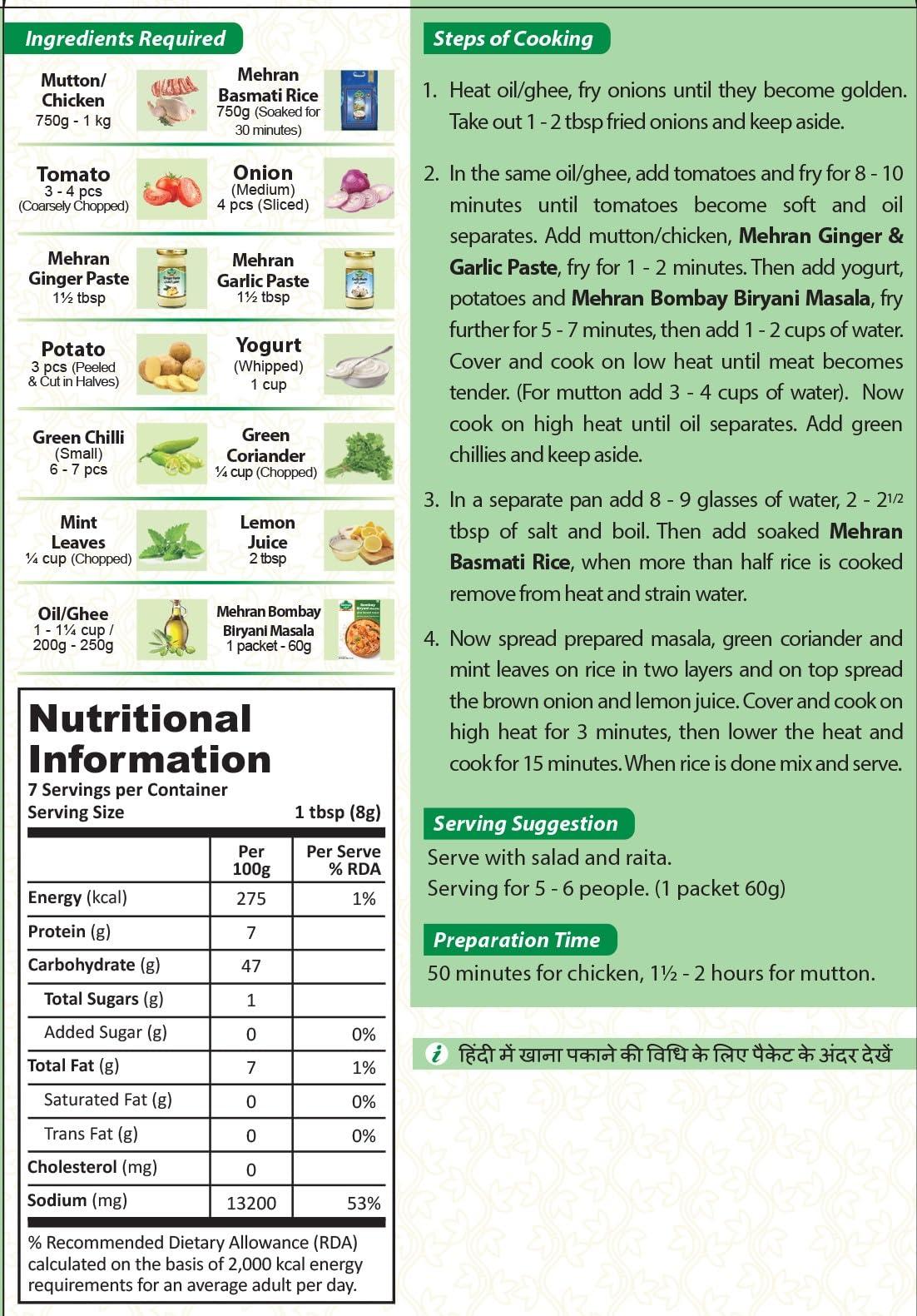 Mehran Mehran Bombay Biryani Masala Powder, 65 Gm (Pack Of 4)