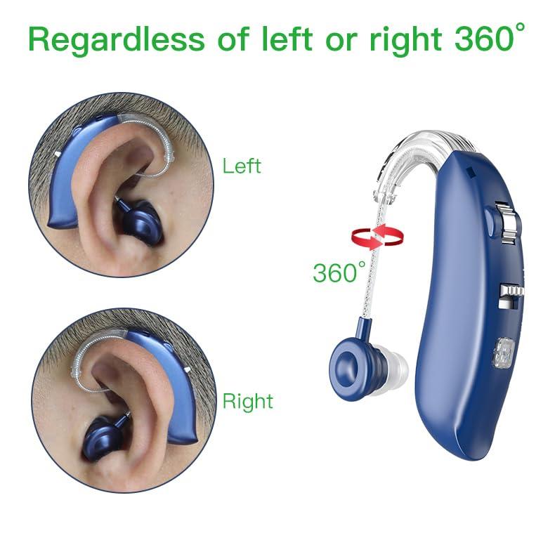 FASTWELL Fastwell F40 Hearing Aids Amplifier, Digital Sound Amplifier, Rechargeable for Adults Senior Small Sound Amplifier Noise Reduction and Feedback Cancellation (Blue)