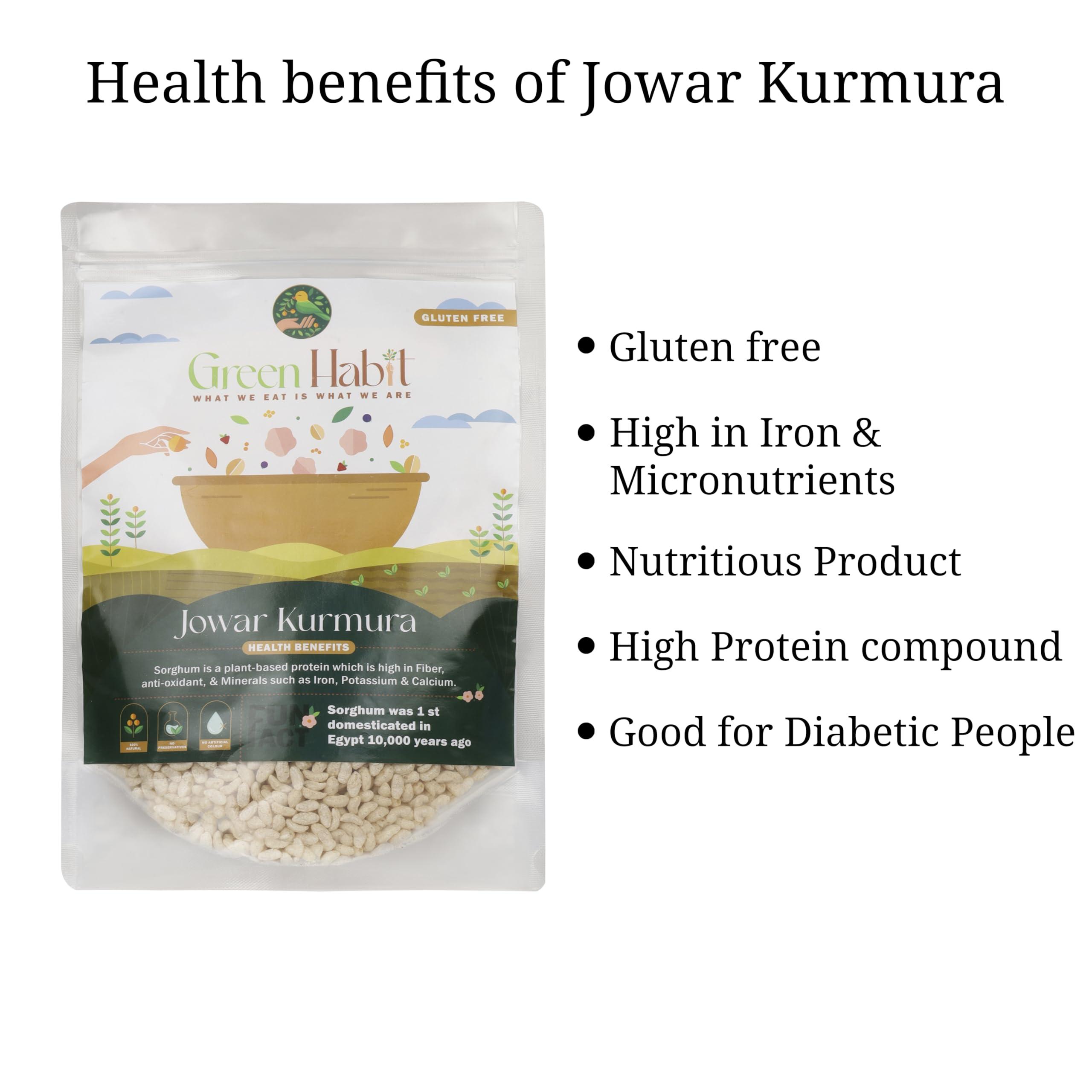Greenhabit Greenhabit Jowar KURMURA MURMURA aka Jowar Puff for Healthy Breakfast Snack Food (400 gm pack of 1)