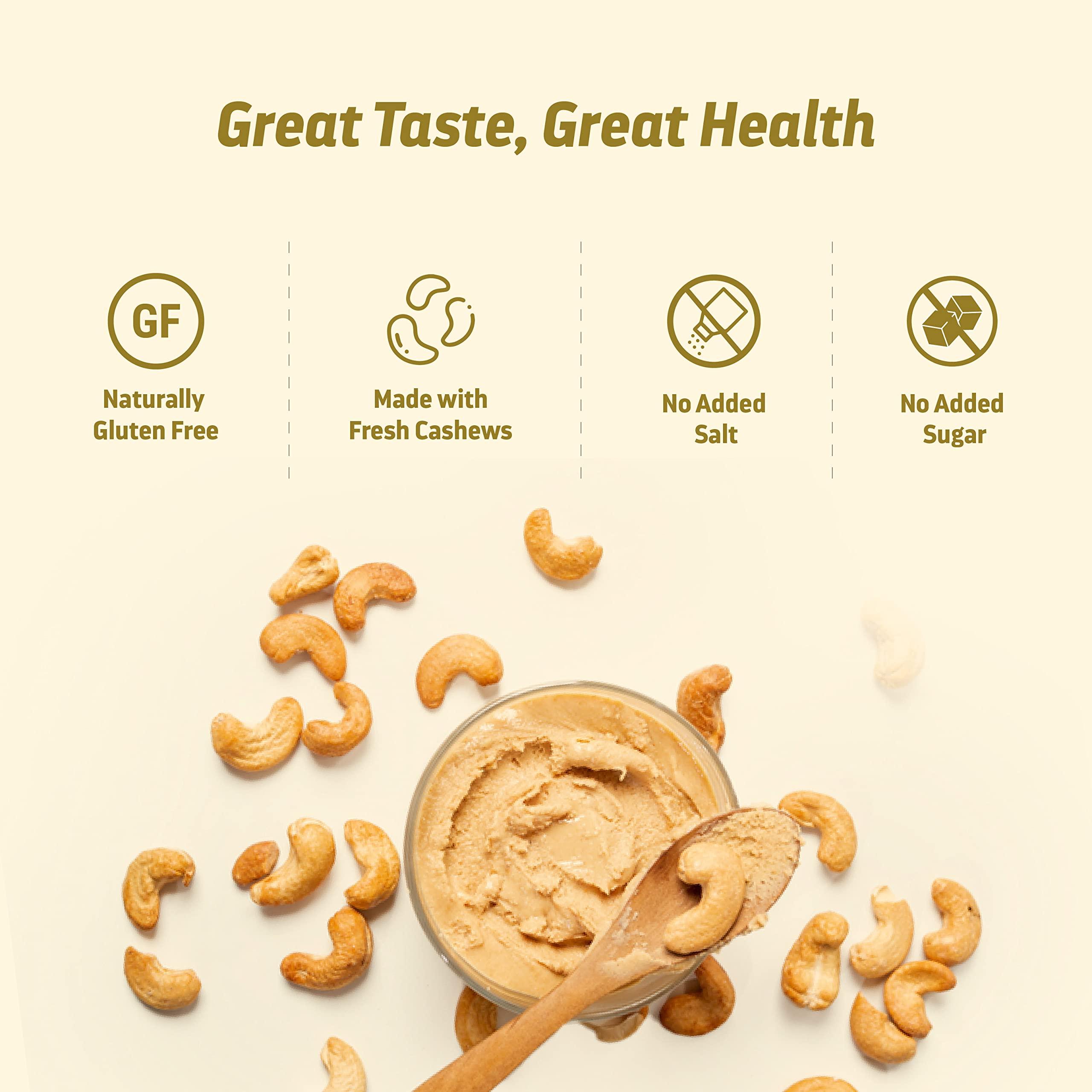 Pintola Pintola Cashew Butter 1kg - All Natural Vegan Cashew Butter, Gluten Free & Cholesterol Free, Healthy Cashew Butter Unsweetened for Bread Spreads, Made with Fresh Cashews, Source of Fiber & Protein