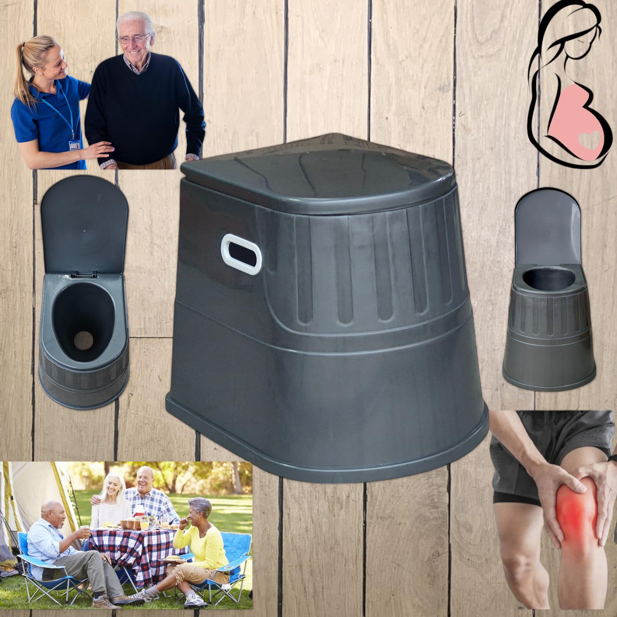 Veayva VEAYVA heavy duty Portable Indian Toilet to Western Convertor EasyGo Round Portable Commode | Toilet stool | Toilet Commode for patients | Indian Commode Stool | Portable Toilet Seat for Adult(GREY)