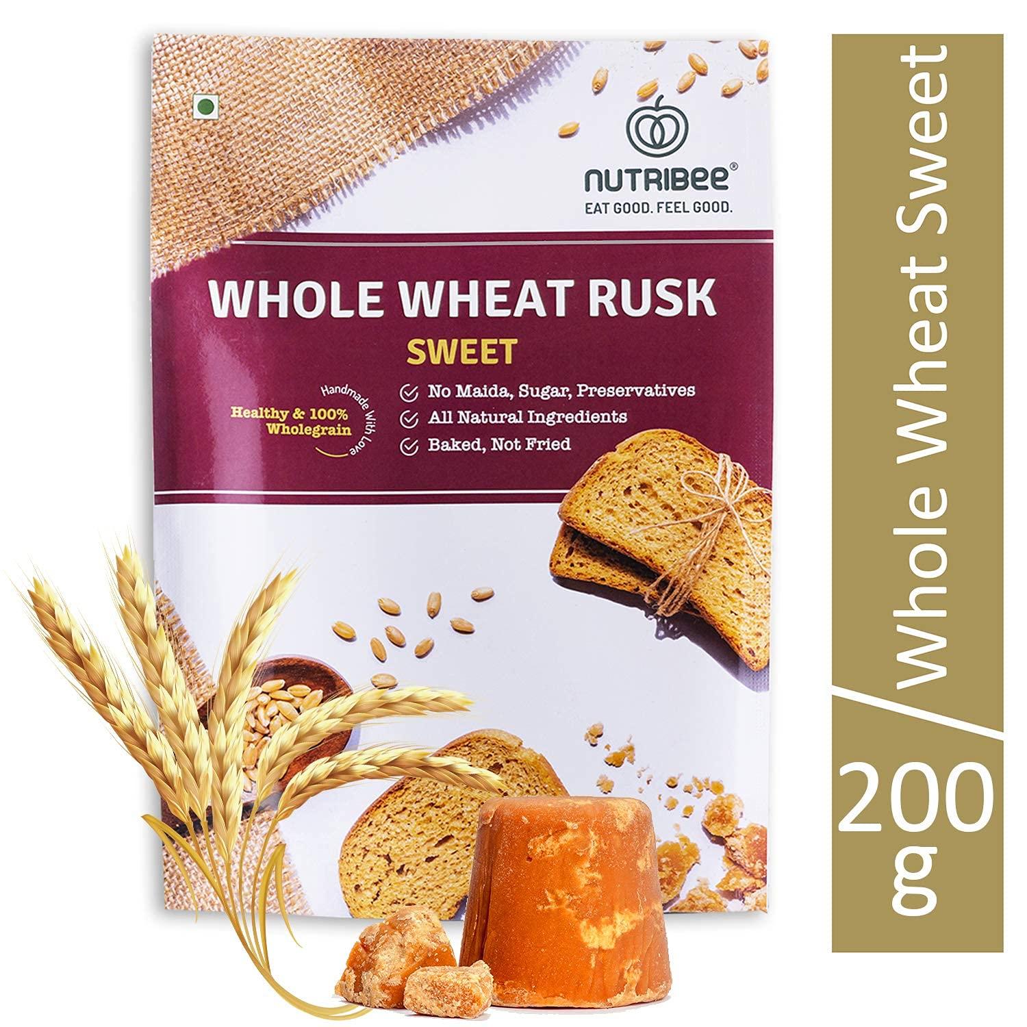 Nutribee Nutribee 100% Whole Wheat Atta Rusk | Refined Sugar-Free | Healthy Diet Toast | No Maida and Sugar | No Preservatives | 840g