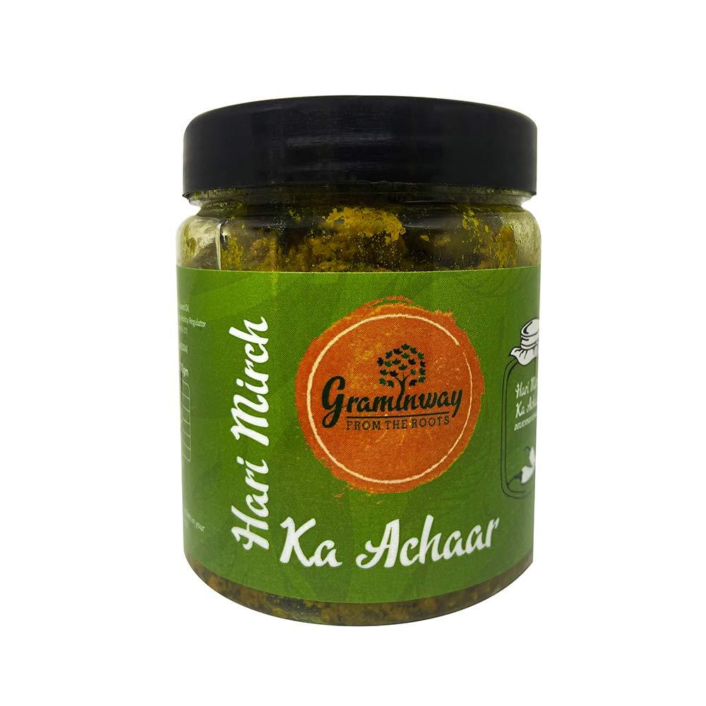 Graminway Graminway Hari Mirchi and Chatpata Karela Achar, 2 x 200 g