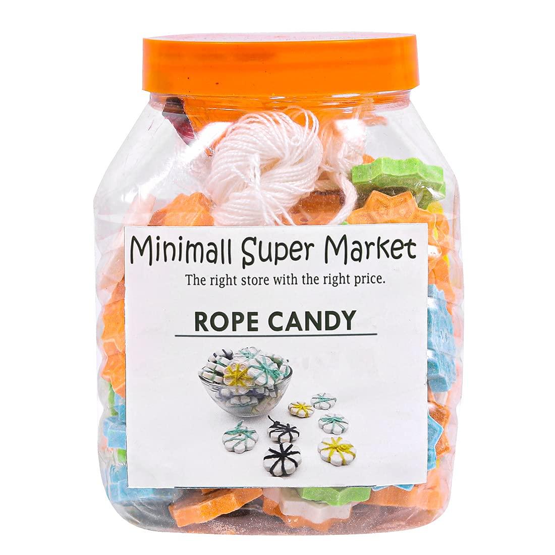 MINI MALL SUPER MARKET MINI MALL SUPER MARKET Colourful Thread Candy/Kairu Mittai/Rope Candy/Sakaram Mittai/90\'s Kids Candy Jar 500 Gm - Mix Fruits