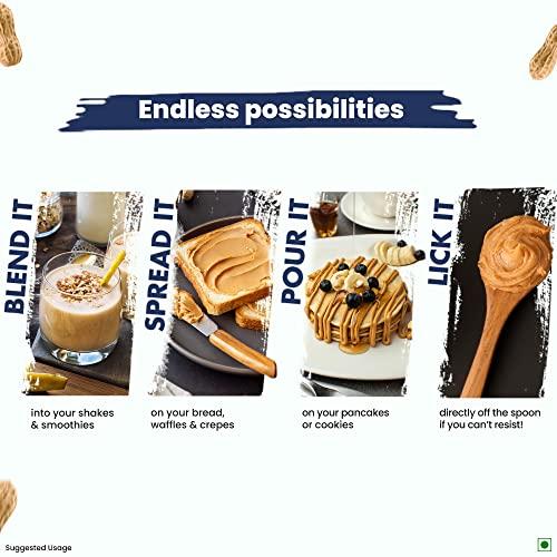 Real Real Health 100% Natural Peanut Butter (Creamy) - 350gm | Unsweetened | High Protein with 10g Protein per serve | For Fitness conscious, gym goers | Zero Trans Fat | Gluten Free | Non-GMO Peanuts