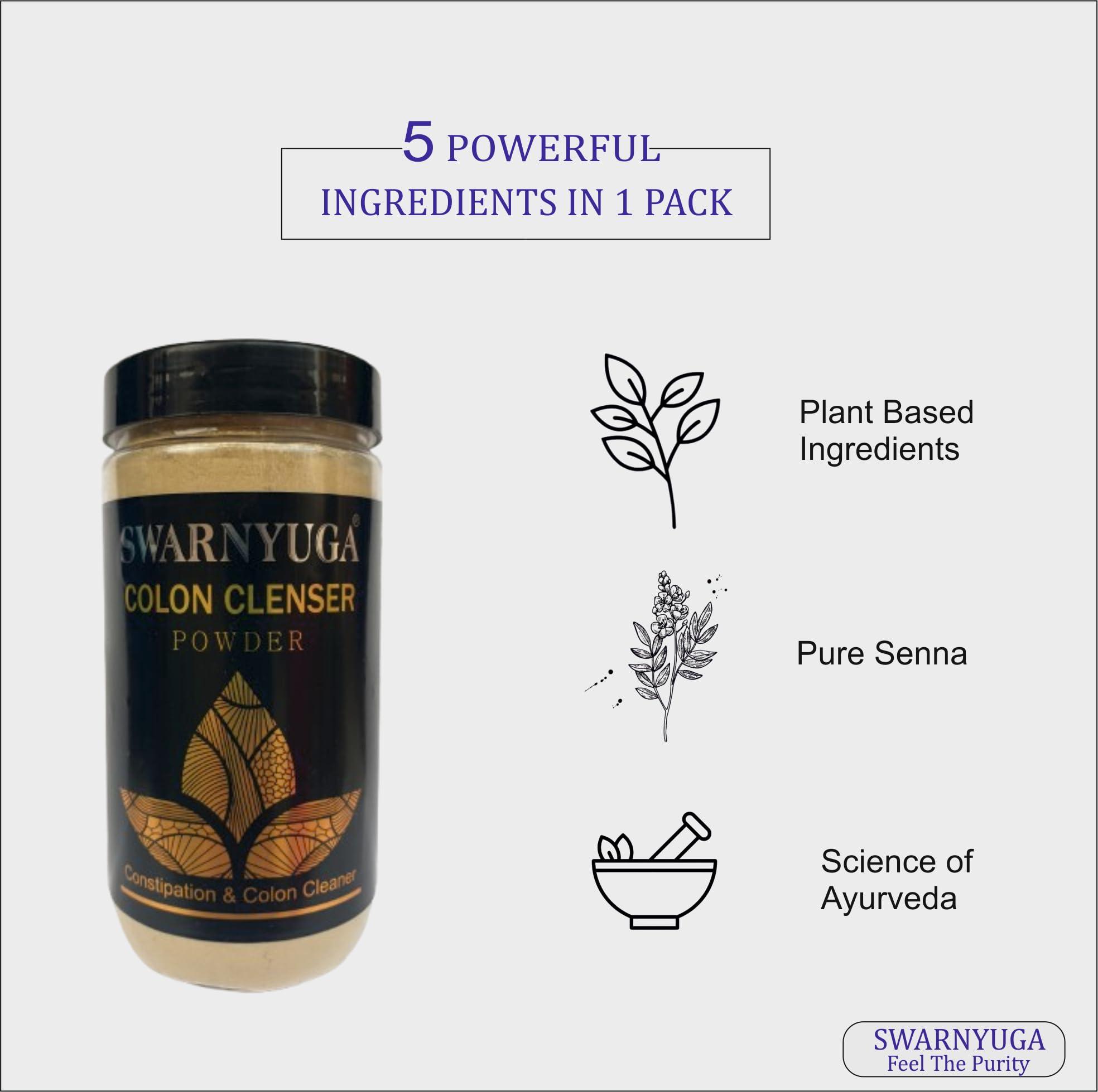 Swarnyuga Swarnyuga Colon Cleanser Powder 100% Organic | Formula for Gut Health, Constipation, Daily Detoxification, Colon Cleanse, and Immunity - 200gm