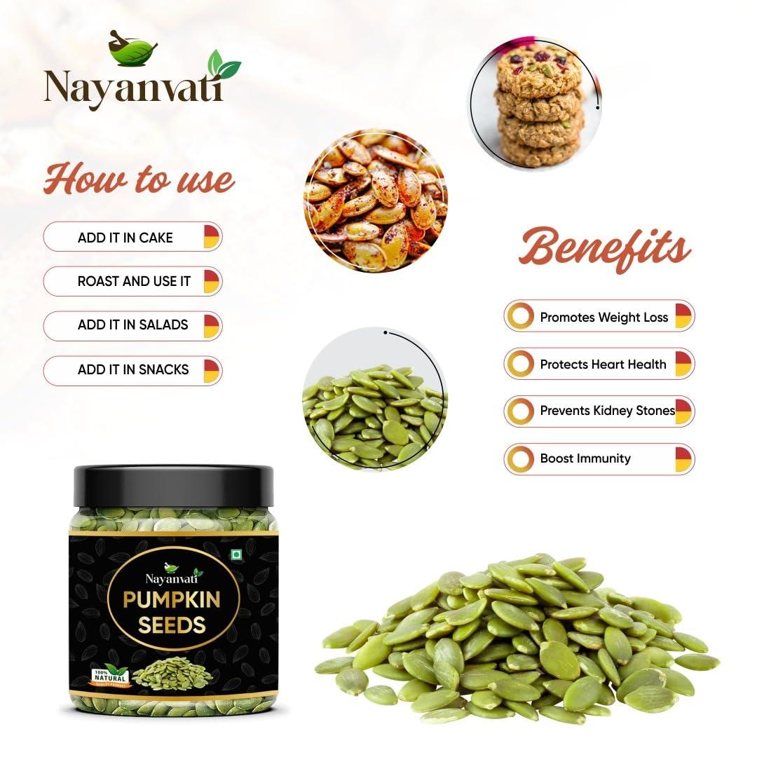 Nayanvati Nayanvati Raw Pumpkin and Sunflower Seeds for Eating Protein (500 gm) Fibre Rich Food For Immunity Booster Diet Food 250 gm each