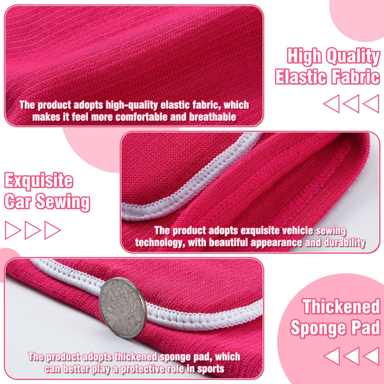 Unittype 2 Pair Elbow Pads Volleyball Breathable Protective Support Gel Pad Elbow Brace Arm Compression Elbow Pads Volleyball Elbow Pads for Teen Girls Boys Basketball Football Skating (Black, Rose Red)