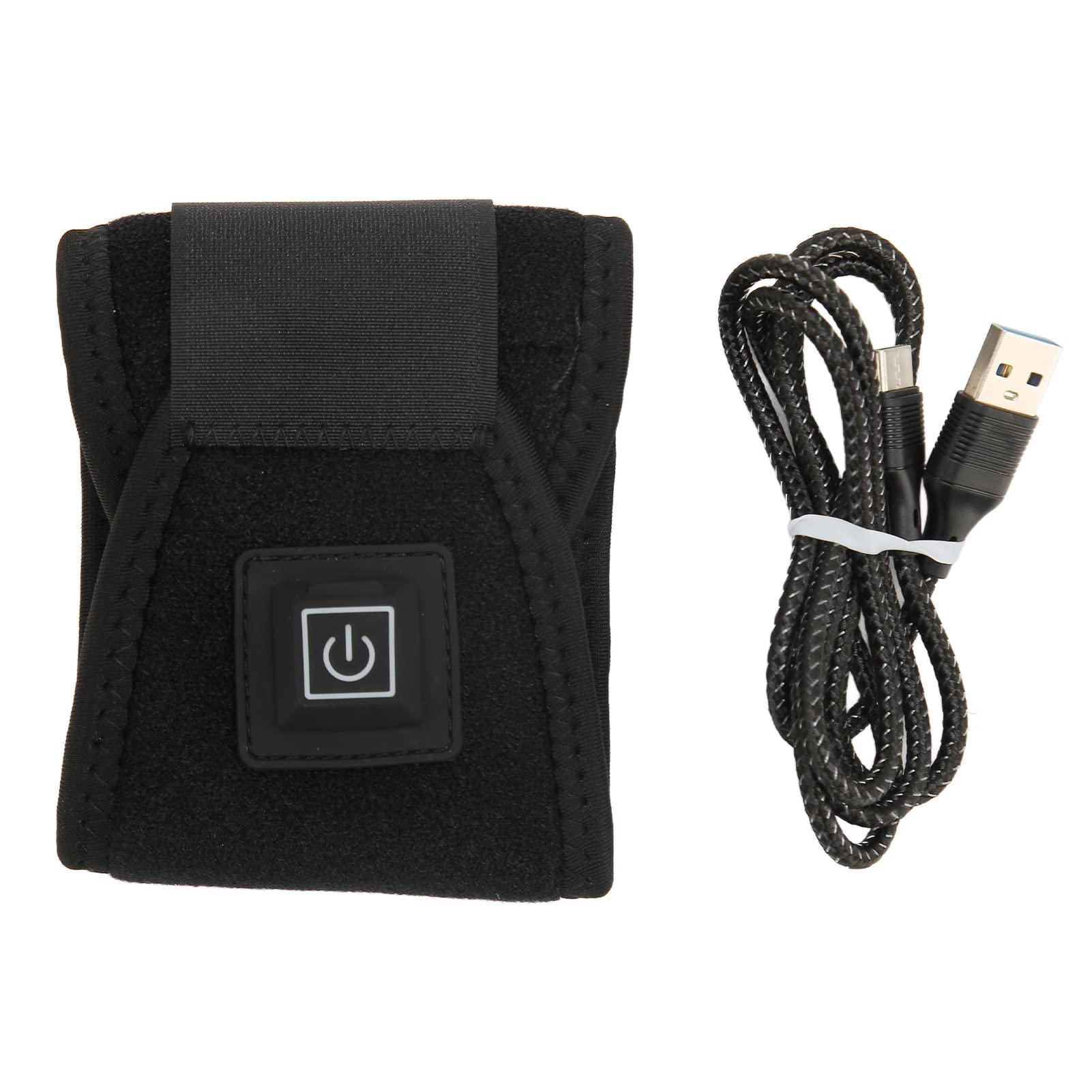 BUJO Heated Wrist Brace Wrap, 3 Temperature Gears Wrist Heating Pad Wrap Improve Tenosynovitis Hot Compress for Daily Use (Black)