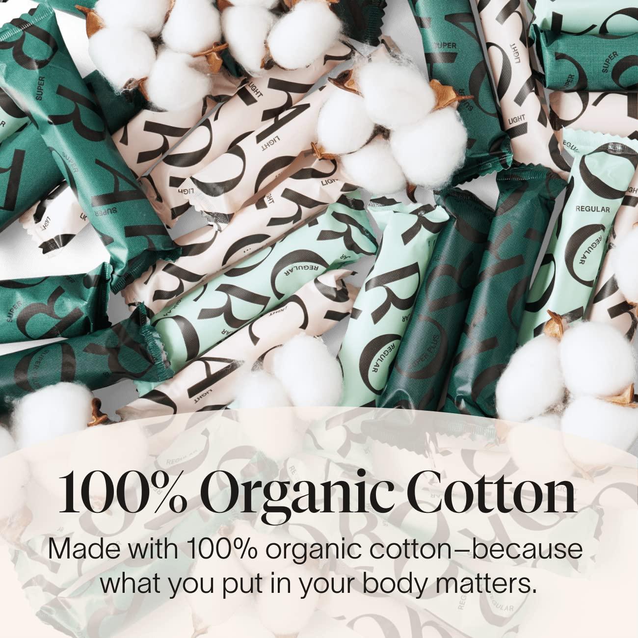 Cora Cora Organic Cotton Tampons with Compact Applicator; Variety Pack - Light/Regular (36 Count)