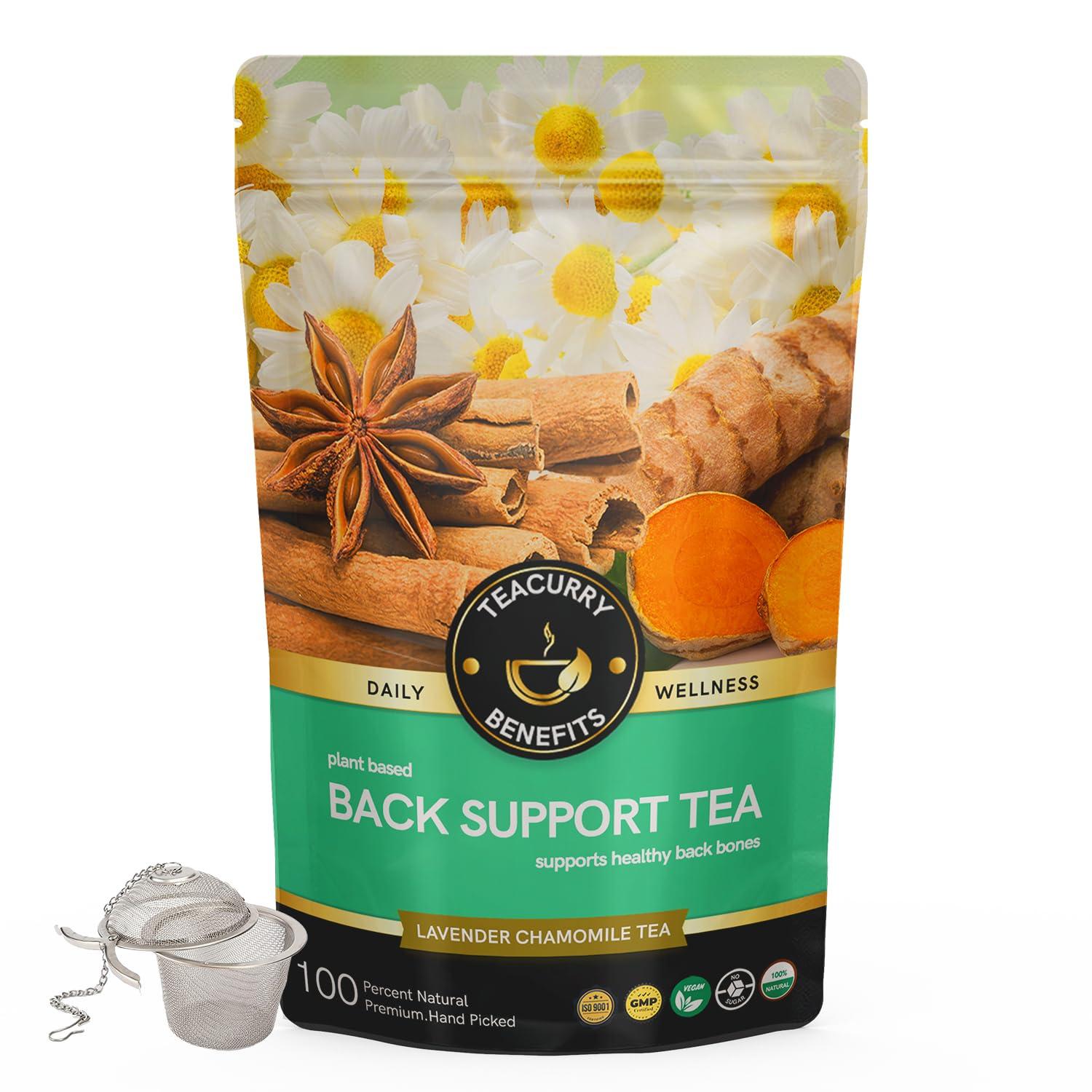 TEACURRY TEACURRY Back Support Tea (100 Grams + Infuser) - Helps with Back Pain, Herniated Disc-Tea For Sciatica