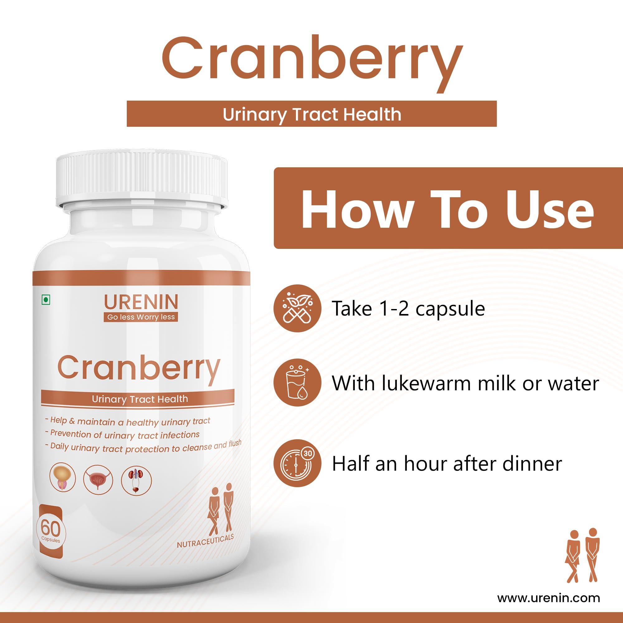 URENIN URENIN Cranberry Urinary Madicine for Help & Maintain a Healthy Tract 60 Tablets Pack of 1