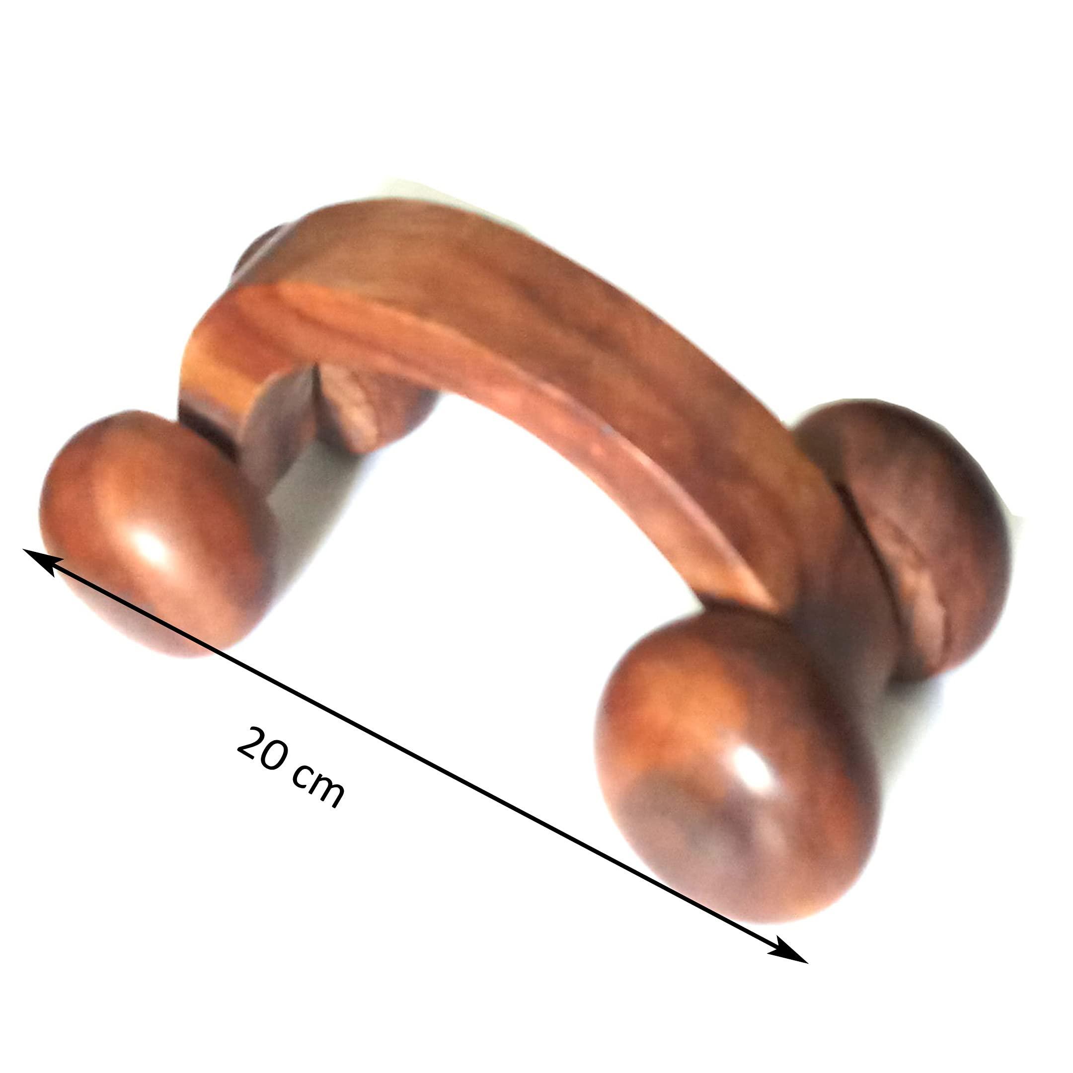 Iwud Iwud Body Pain Relief Acupuncture Roller Massager acupressure Manual Wooden Tool 20 CM(Brown)|| accupressure tools||Wooden acupressure roller|| massage roller for back pain
