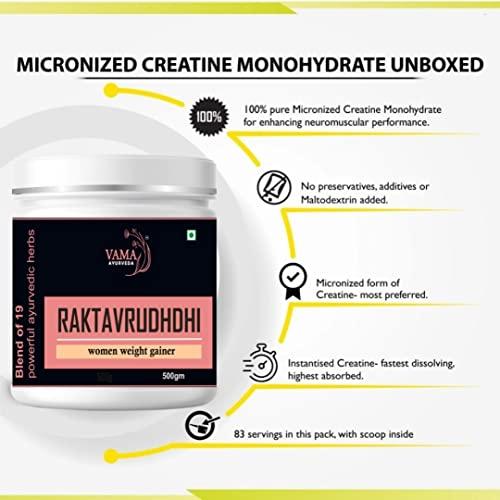 Vama ayurveda Raktavrudhdhi Women Weight Gainer for Increase Breast Muscle, Weight Gain and Mass Gain for Women - 500gm , Cardamom Flavor