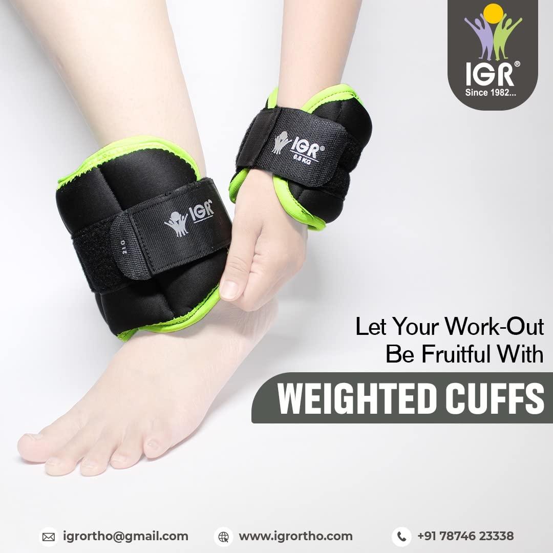 Dr Aedass IGR WEIGHT CUFF 3KG X 1 Pc. Adjustable STRAPS | Wrist - Ankle Weight Band | Physiotherapy Wrist | Ankle | Jogging | Cycling | Aerobics | Toning | Cardio | Glutes | Squat with Leg Lift | Supermens - Weighted Arm Circles | Rehabilitation | Men & Women