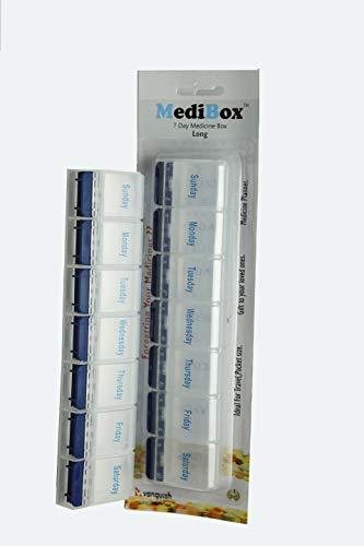 MediBox MediBox Long Weekly 7 Days Pill Box Organizer To Take Medicines on Time.Ideal for Traveling and Gifting_ Pack of 3