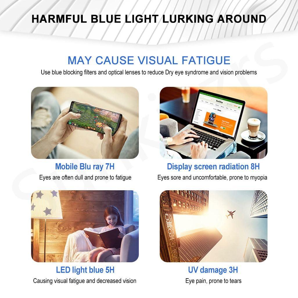 Sunkizzrs Sunkizzrs Blue Light Filter Reading Glasses Myopia Glasses Presbyopic Glasses Sunglasses Anti Glare UV & Blue Ray Light Filter Photochromic Lens (For -3.00 to +3.00 Power) (Black, -1.00)