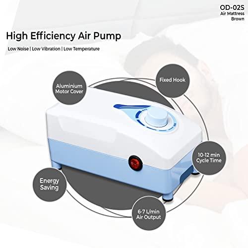 savsons savsons Air Mattress Anti Decubitus Air Pump and Bubble Mattress (Brown) Extra Back Support Quick Air Pump to Adjust Pressure | Airbed for Bedridden Patients, Men & Women-