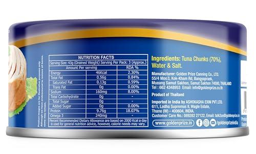 Golden Prize Golden Prize Tuna Chunks in Brine, 185g(Pack of 2)