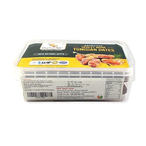 DRY FRUIT HUB Dry Fruit Hub Tunisian Dates 2kg Pack Of 4 Each 500g Fresh Tunisian Khejur/khajur, Deglet Nour Branched Dates/khajoor