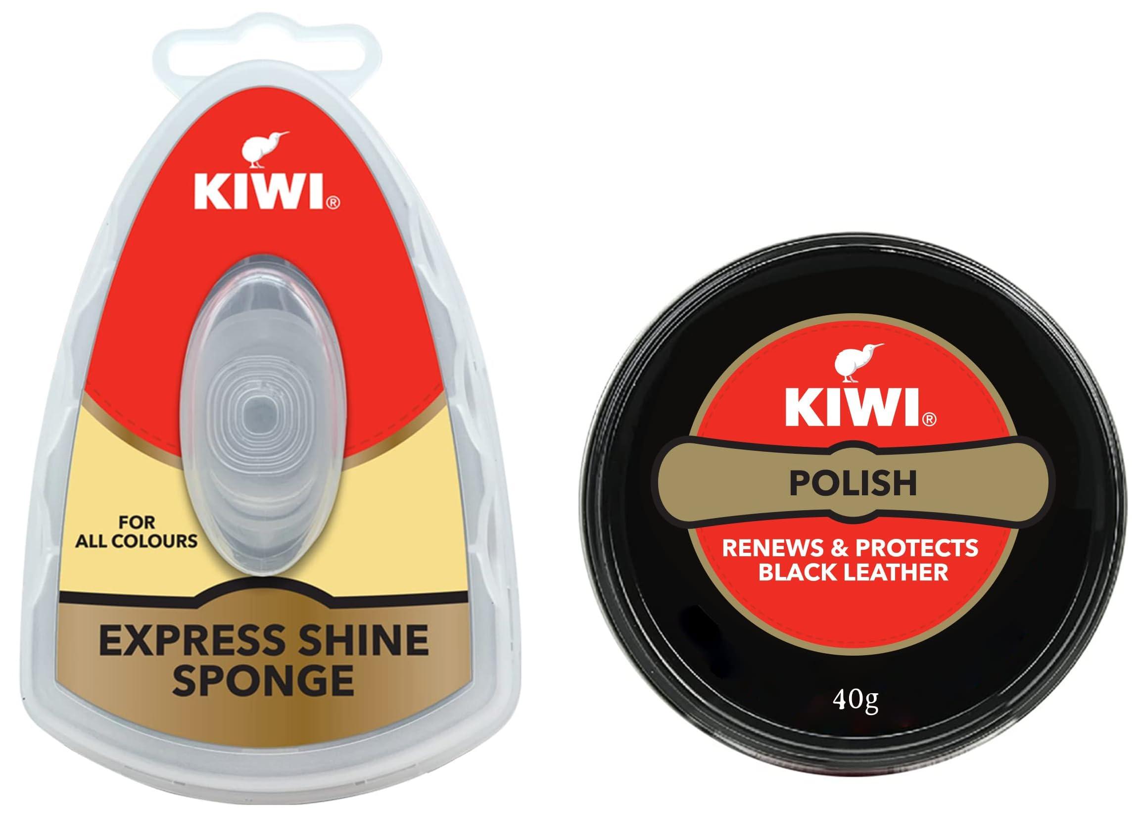 KIWI Kiwi Neutral Shoe Sponge 1 pc + Kiwi Paste Shoe Polish Black 40 gm