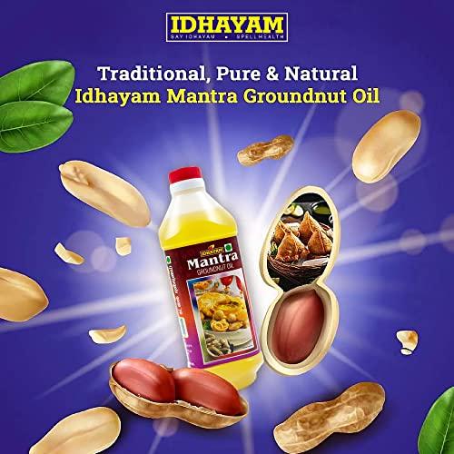 Idhayam Idhayam Mantra Groundnut Oil - Zero Cholesterol & Transfats - Rich in Flavour & High Smoke Point - Nutrient Rich Oil for Optimum Health - Healthy Cooking Oil (5 Litre)