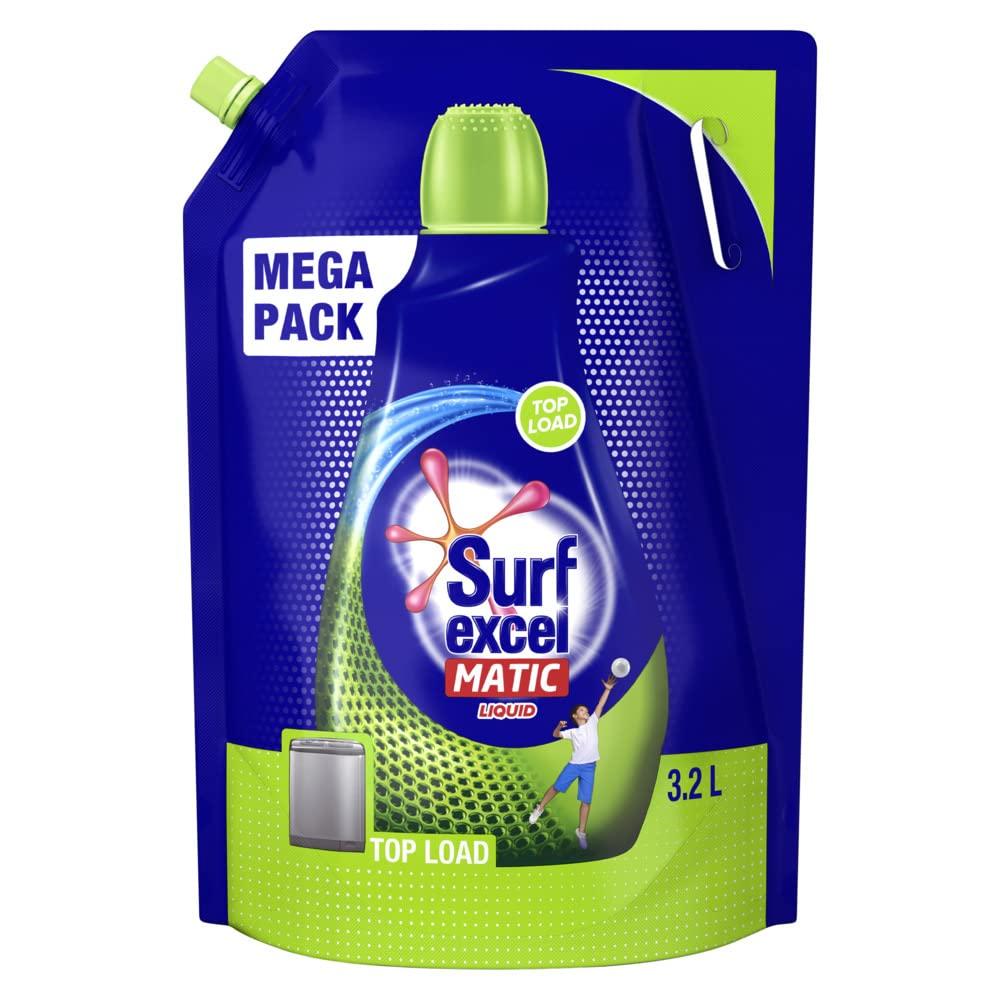 Surf Excel Surf Excel Matic Top Load Liquid Detergent 3.2 L Refill,- Mega Pack & Easy Wash Detergent Powder 1.5 Kg