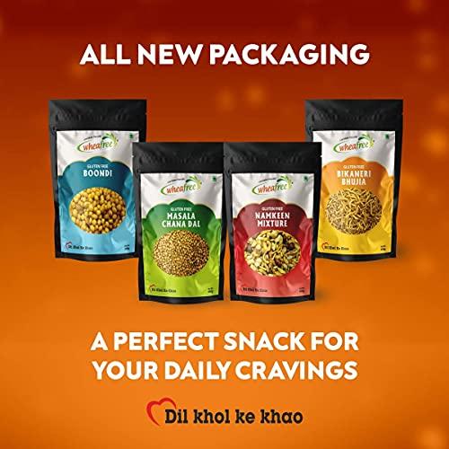 wheafree Wheafree Gluten Free Namkeen Combo Pack - Bikaneri Bhujia 400g + Boondi 300g | Delicious, Ready to Eat Snacks | Indian Tasty Crispy and Crunchy Snacks | Tangy and Spicy Taste