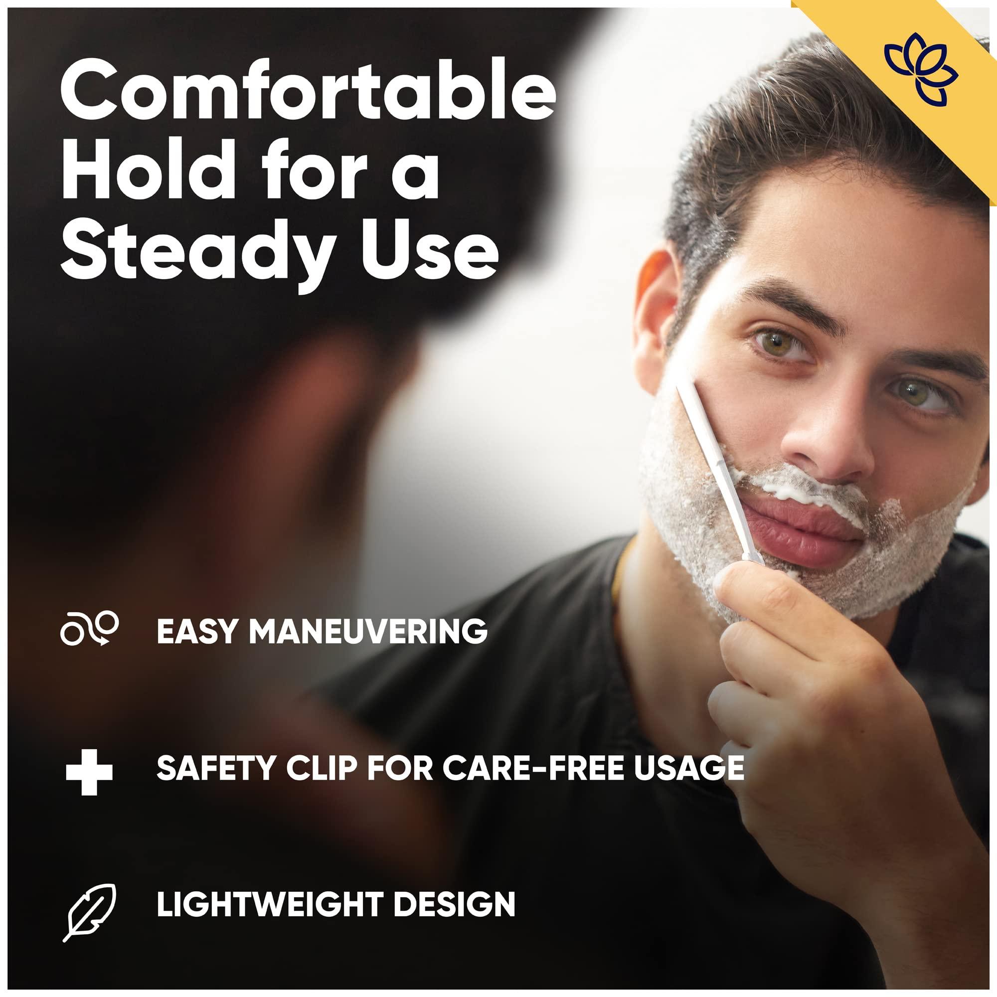 Equinox International Equinox Professional Steel Straight Edge Razor with 100 Single Edge Derby Premium Blades by Equinox International - Great for Barbers, Salons, and Hair Enthusiasts