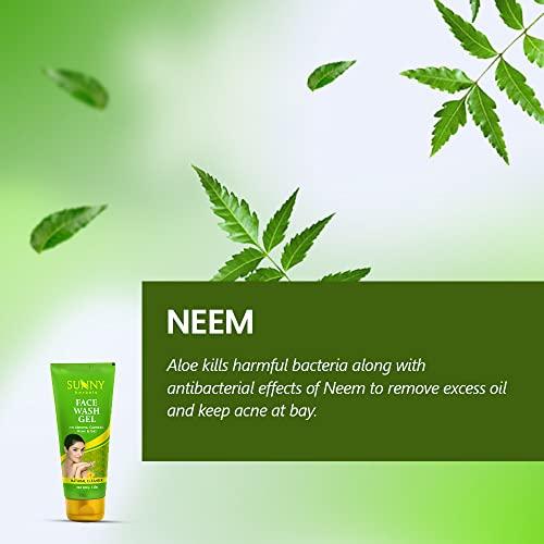 SUNNY Sunny Face Wash Gel Enriched With Aloevera, Neem & Tulsi For Cleansing, Preventing Pimples & Removing Extra Oil | Moisturizes & Gives Healthy, Fresh & Supple Skin | For All Skin Type, 110ml
