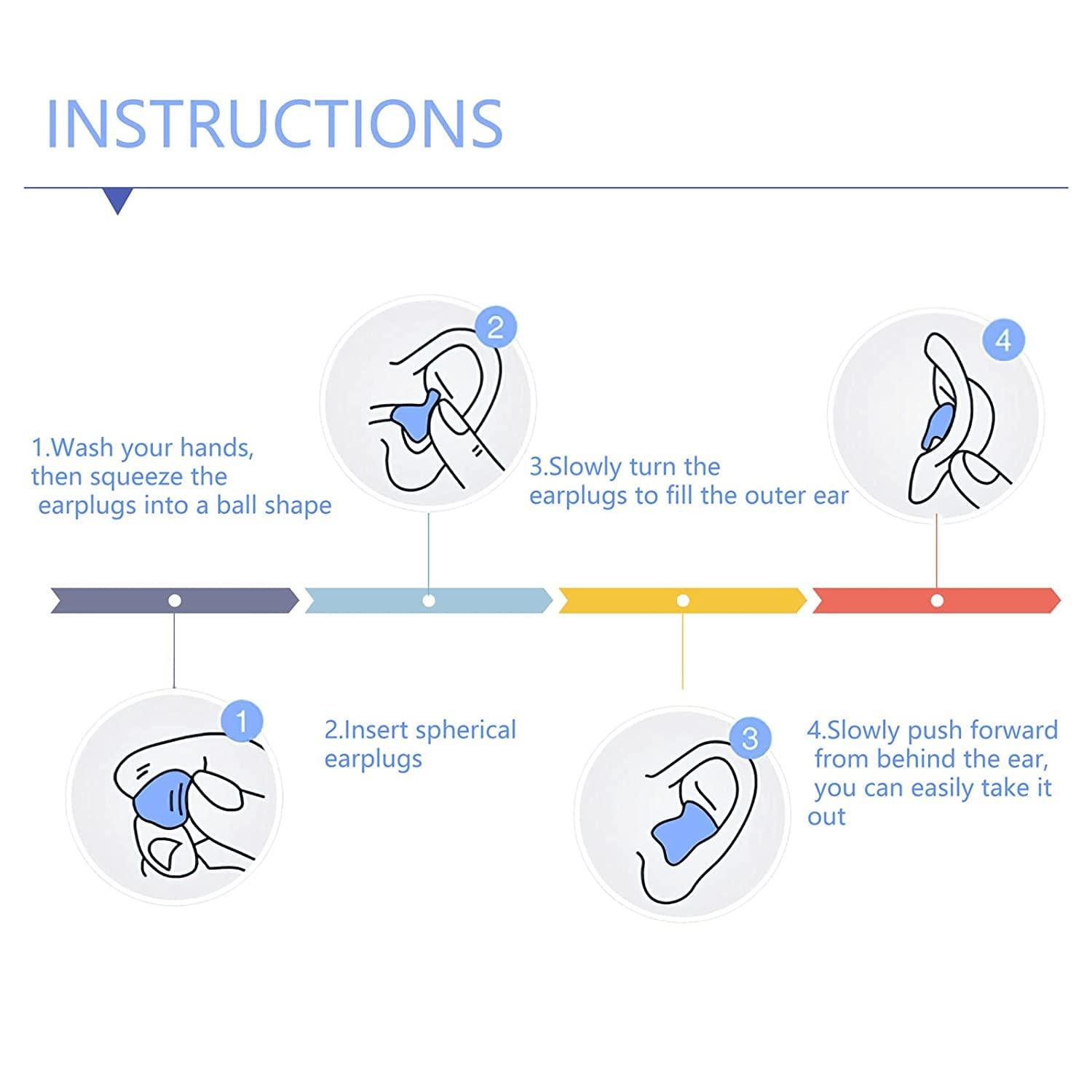 James 6 Pairs Ear Plugs for Sleeping Soft Reusable Moldable Silicone Earplugs Waterproof Swimming Earplugs Noise Cancelling Ear Plugs for Adults Kids Ear Plugs for Swimming Sleeping Snoring Studying