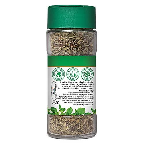 KEYA Keya Premium Herbs Combo Oregano 10gm | Mixed Herbs 25gm | Glass Bottle | Pack of 2