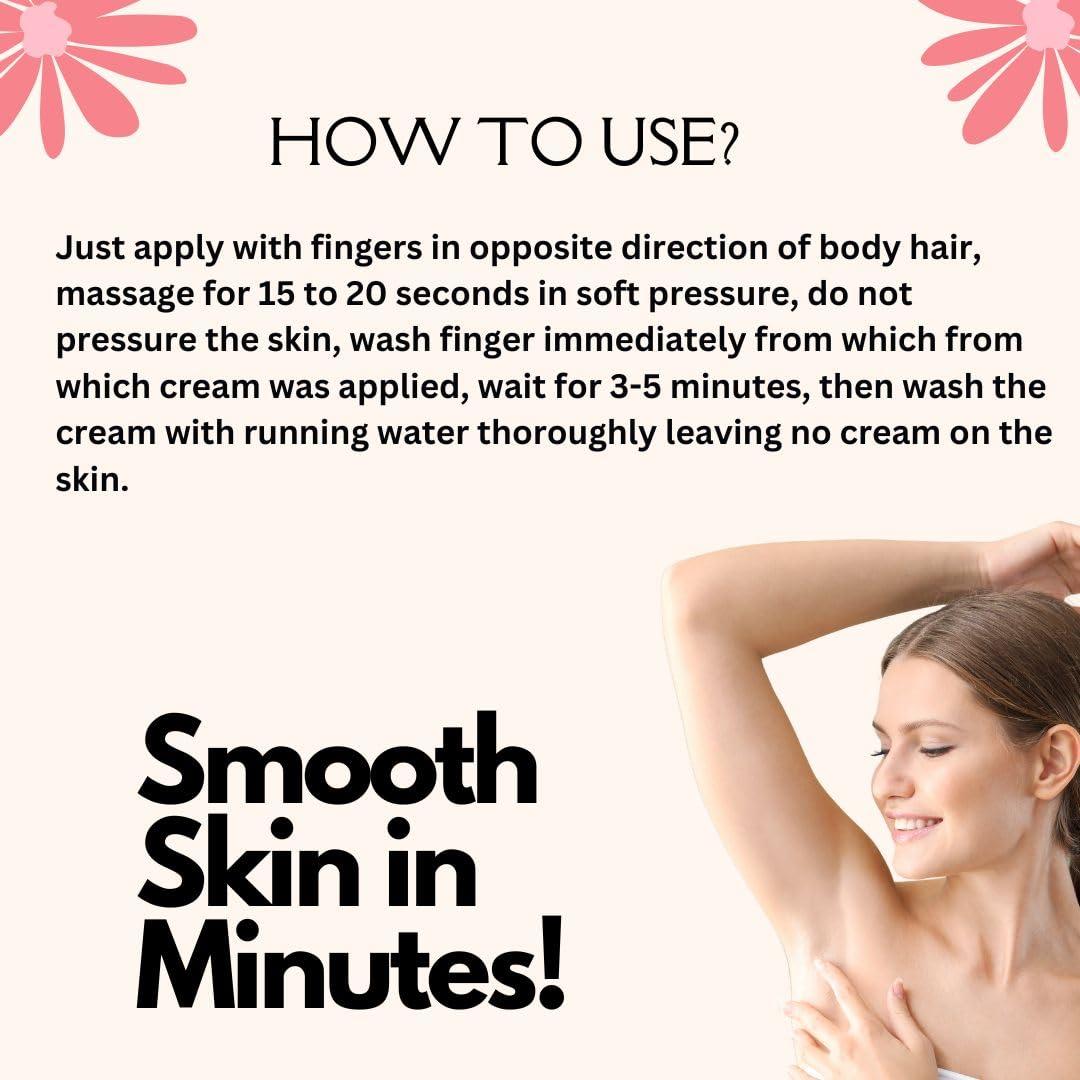 PurePINK PurePINK Organic Hair removal Cream | With No Itching Formula | No Side Effects | No Odour Pack Of 2 (60gm each)