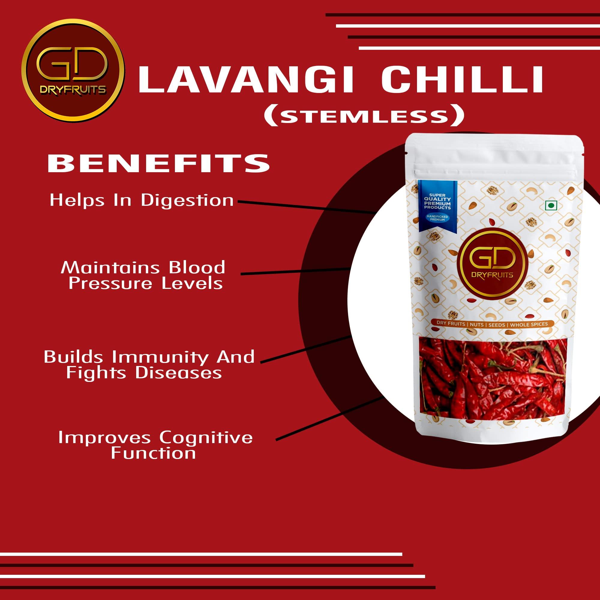 GD Dryfruit GD Dryfruit Dry Lavangi Chilli Whole (Stemless ) 400gm