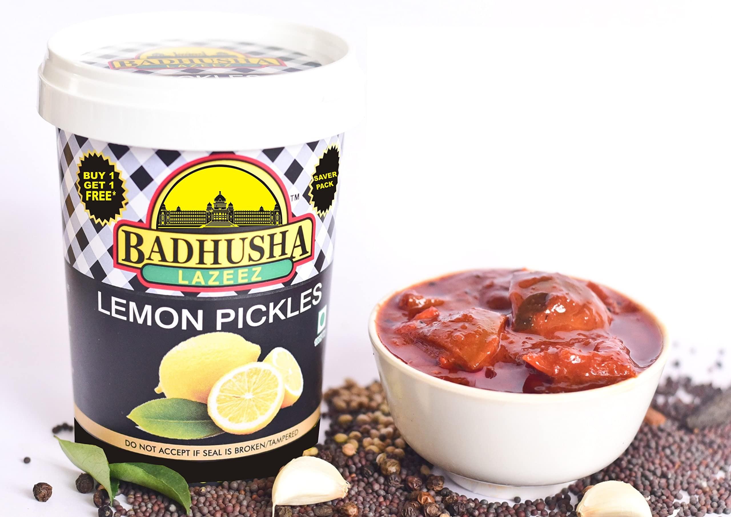 Badhusha Lazeez Pickles Badhusha Lazeez Pickles Lime Pickles 300g with Pickle Pouch Combi