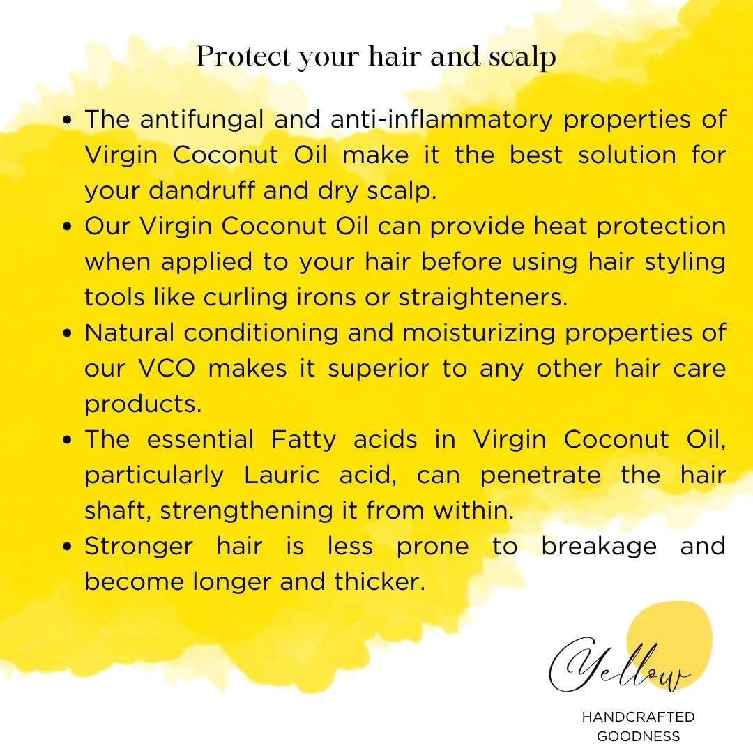 YELLOW HANDCRAFTED GOODNESS YELLOW HANDCRAFTED GOODNESS VIRGIN COCONUT OIL- HOT PROCESSED | 100ml | (Urukku Velichenna/Ventha Velichenna) | ZERO ADDITIVES | 100% NATURAL & HANDCRAFTED