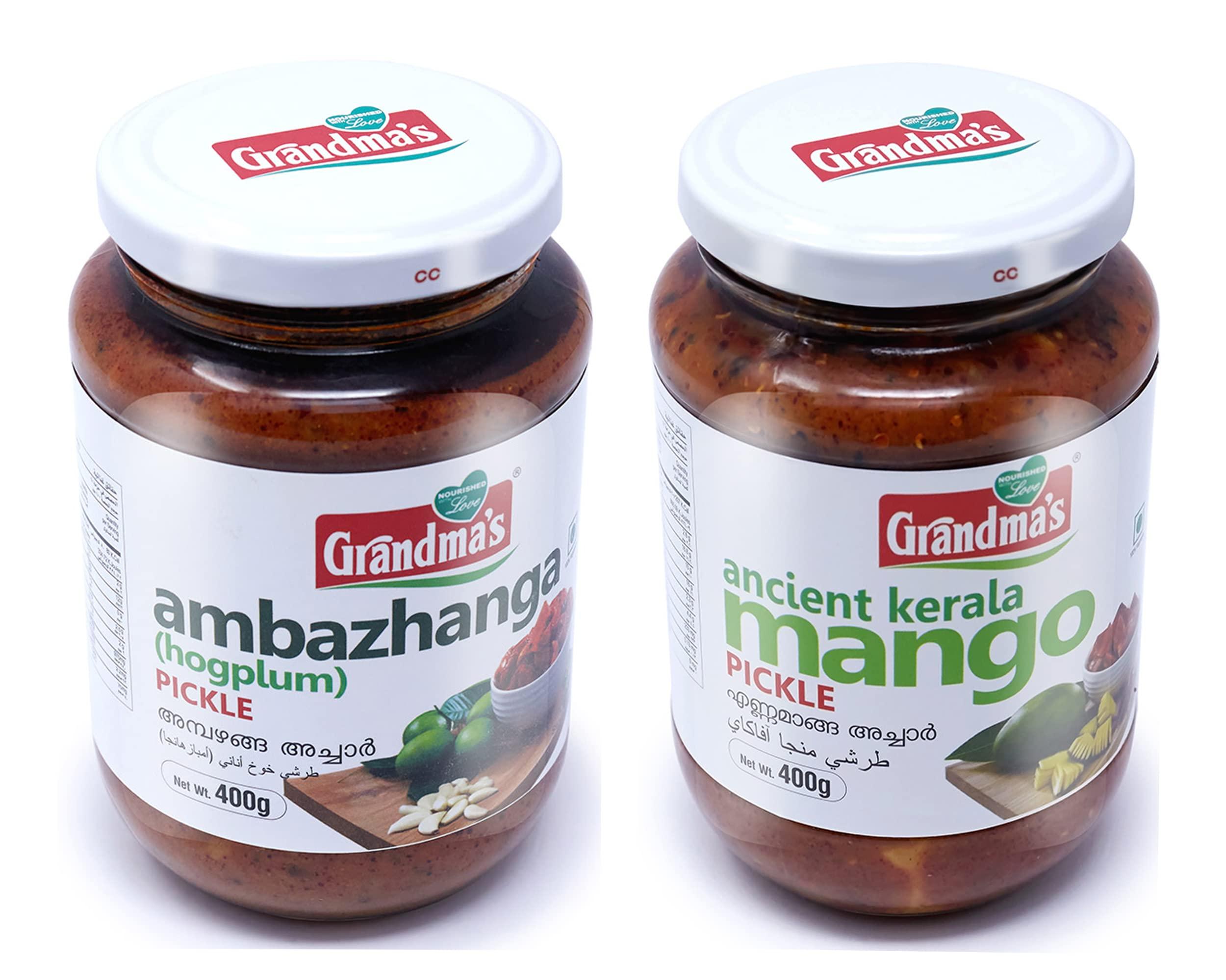 Grandmas Grandmas Authentic Kerala Style Ambazhanga Pickle - Ancient Kerala Mango Pickle Combo | 400g Bottle | Healthy and Tasty South Indian Pickle