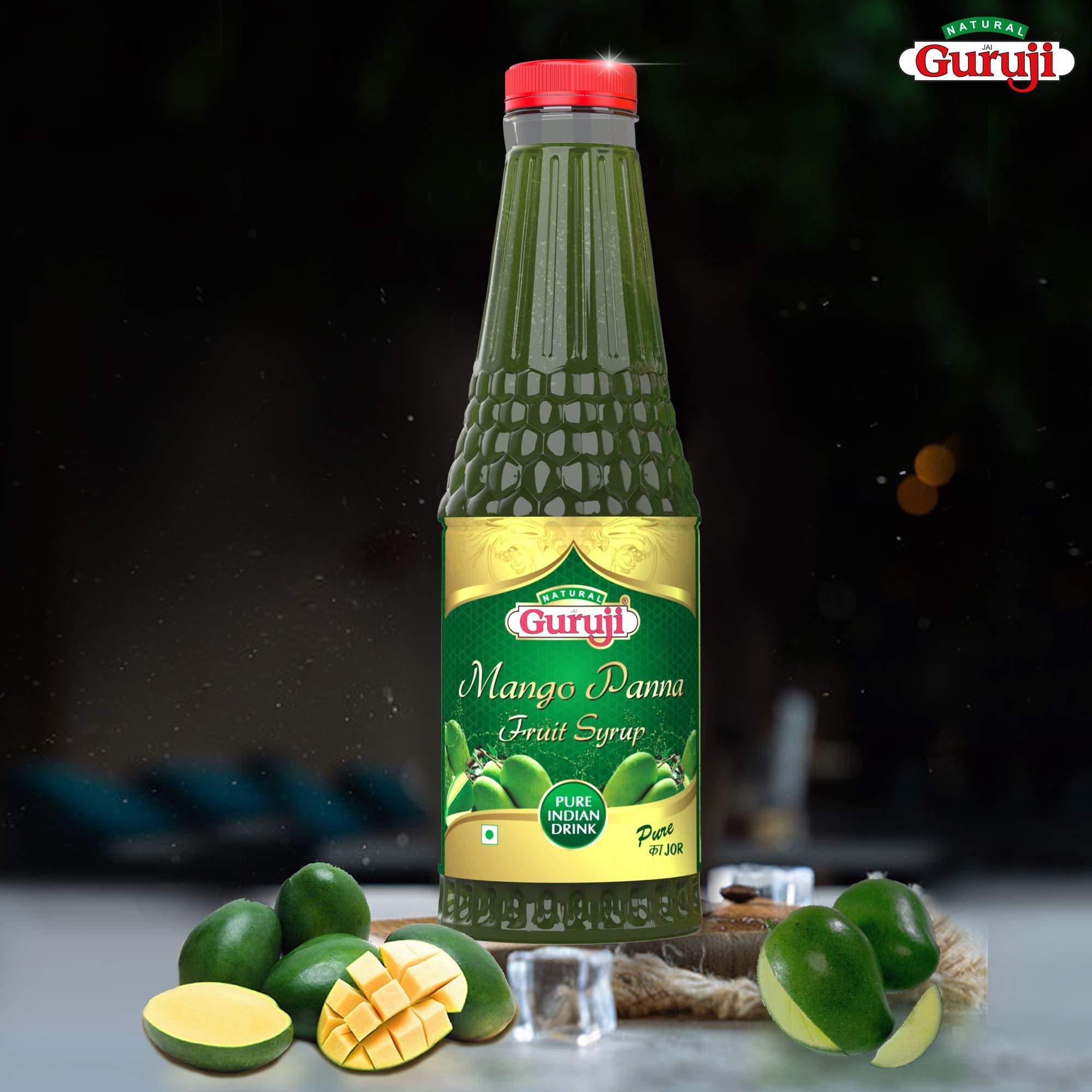 Jai Guruji Jai Guruji Mango Panna Fruit Syrup Sharbat Instant Refreshing Drink For Summer (Mix with Water or Soda) – 750ml