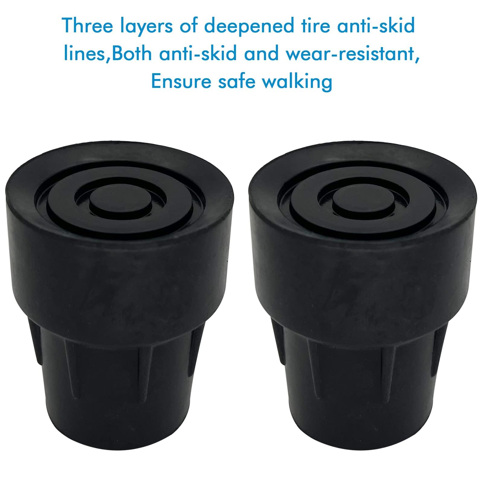 XSL Replacement Cane Tips, Black, 1 inch