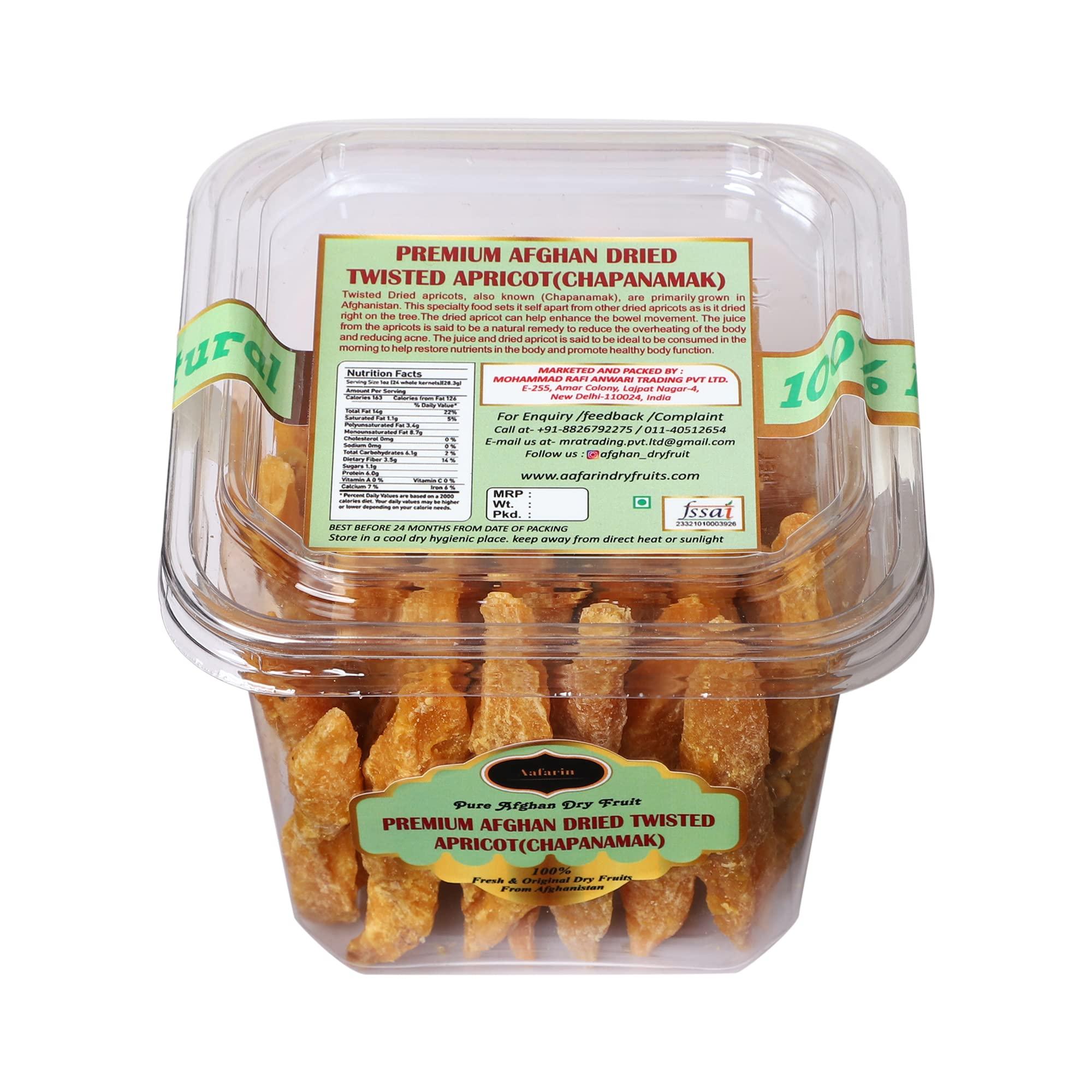 AAFARIN AAFARIN PREMIUM AFGHAN DRIED TWISTED APRICOT(CHAPANAMAK)|Vegan, Sun Dried Apricots | Gluten Free and Sodium Free| Dry Fruit 500 GRM