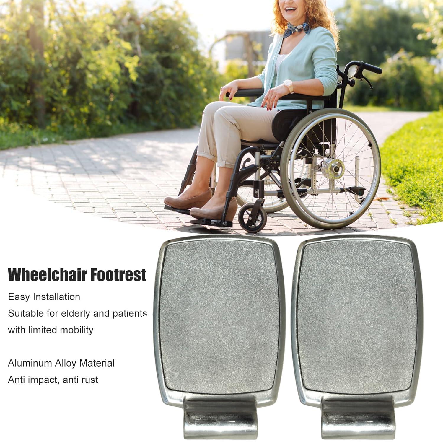 eOnekart eOnekart Premium Imported Universal Wheelchair Footrest - Replacement Adjustable Aluminium Footplate | Easy Install Enhance Comfort & Mobility Support (Pack of 2)