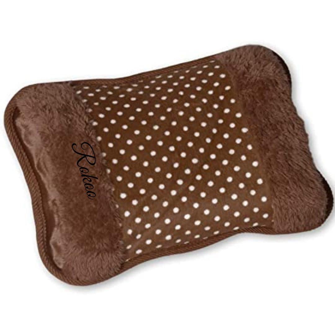 ROKOO Rokoo Heating bag with hand pockets , hot water bags for pain relief, heating bag electric, Heat Pouch Hot Water Bottle Bag, Electric Hot Water Bag Cotton Bath Towel (Brown Velvet Touch)