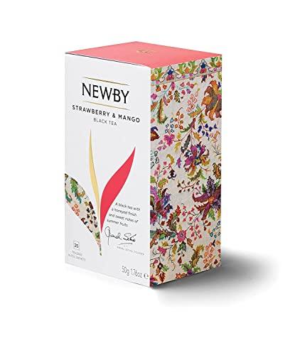 Newby Newby Strawberry and Mango Black Tea, 25 Biodegradable Tea Bags | With Sweet & Sour Notes of Mango & Strawberry | Hot & Cold Tisane | 50g