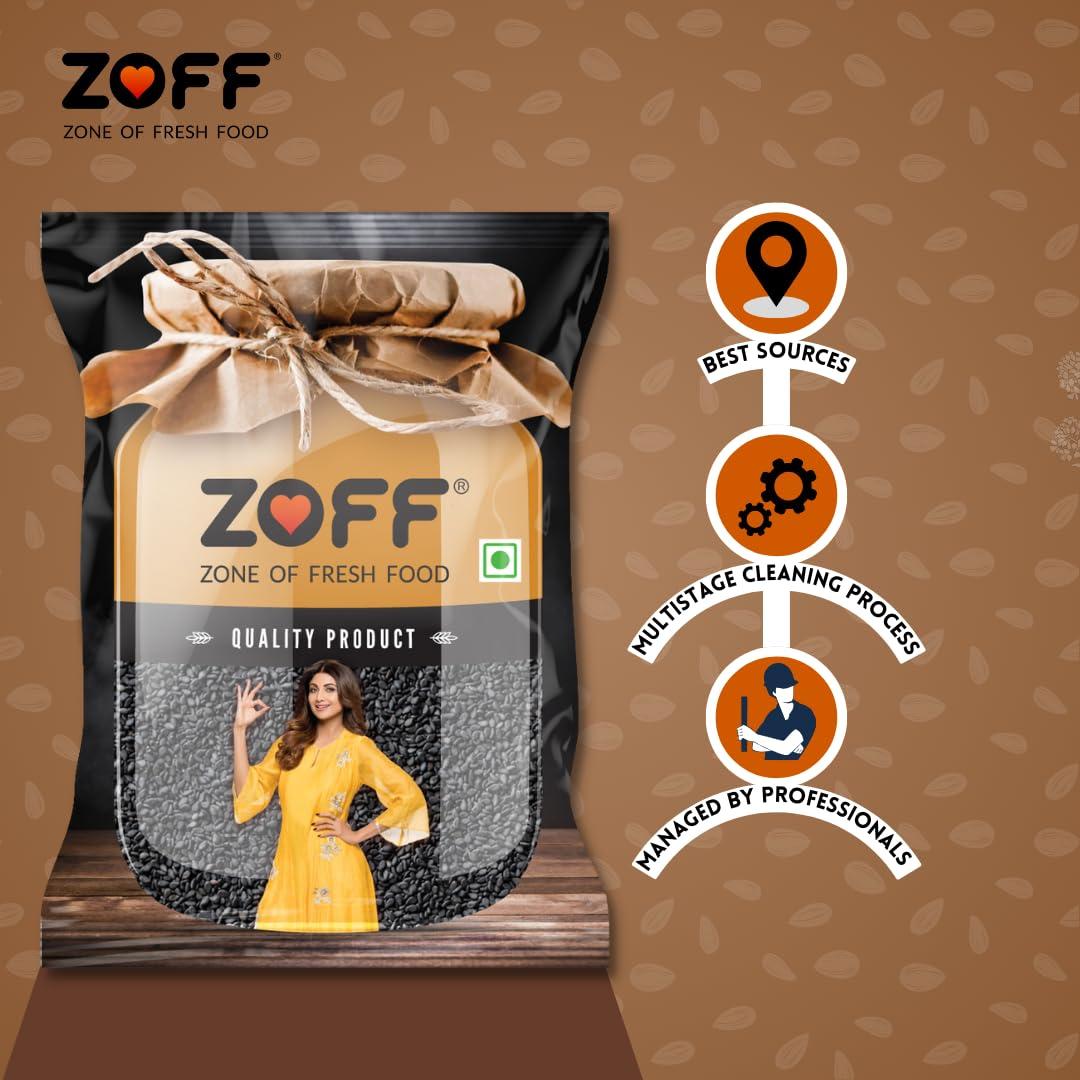 Zoff Zoff Black Sesame Seeds | Kaale Til | Tal | Indian Spice | Pack of 4 | 500g Each Pack | Net weight 2Kg