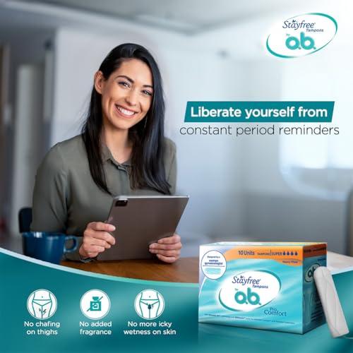 Stayfree Stayfree Tampons by OB| Normal flow|20 piece| Dynamic Fit Technology| Rashfree| No skin irritation| Upto 100% leakage protection| Silk touch technology| Stain free