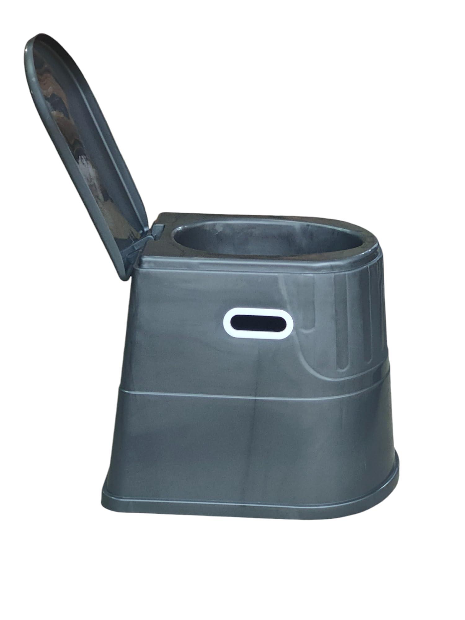 Veayva VEAYVA heavy duty Portable Indian Toilet to Western Convertor EasyGo Round Portable Commode | Toilet stool | Toilet Commode for patients | Indian Commode Stool | Portable Toilet Seat for Adult(GREY)