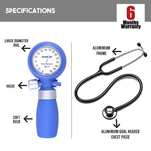 MCP MCP Shock Proof Resistant Palm Blood Pressure Monitor HS201Y with Dual Head Stethoscope