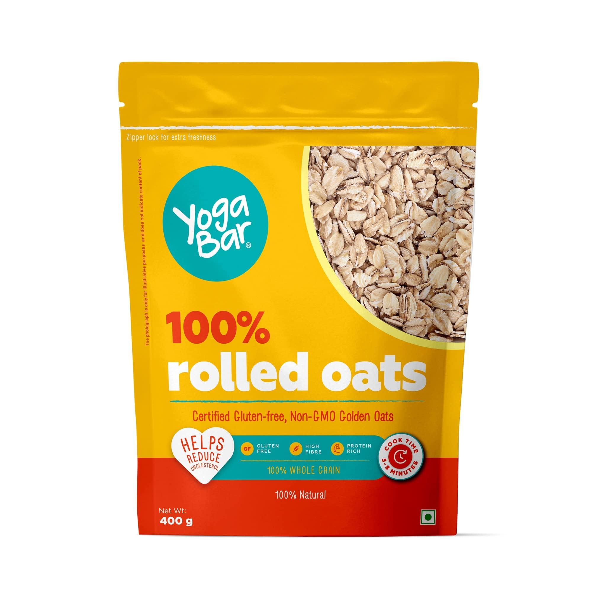 Yogabar Yogabar Breakfast Oats and Muesli | Fruits and Nuts Muesli | Super Oats Premium Golden 100% Rolled Oats Combo Pack - 800gm