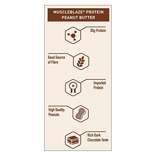 MuscleBlaze MuscleBlaze Fit High Protein Peanut Butter, Crunchy (Dark Chocolate Spread, 750g) | 27g Protein | With Pea Protein & Whey Protein Concentrate
