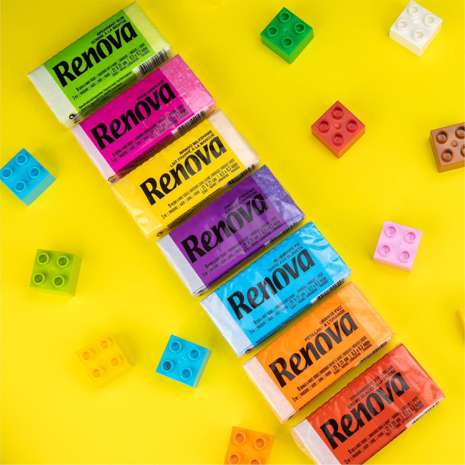 Renova Renova Pocket Tissues - Green , 3 Ply , Double Faced , Fresh Green Spearmint Scented , First Time In INDIA.
